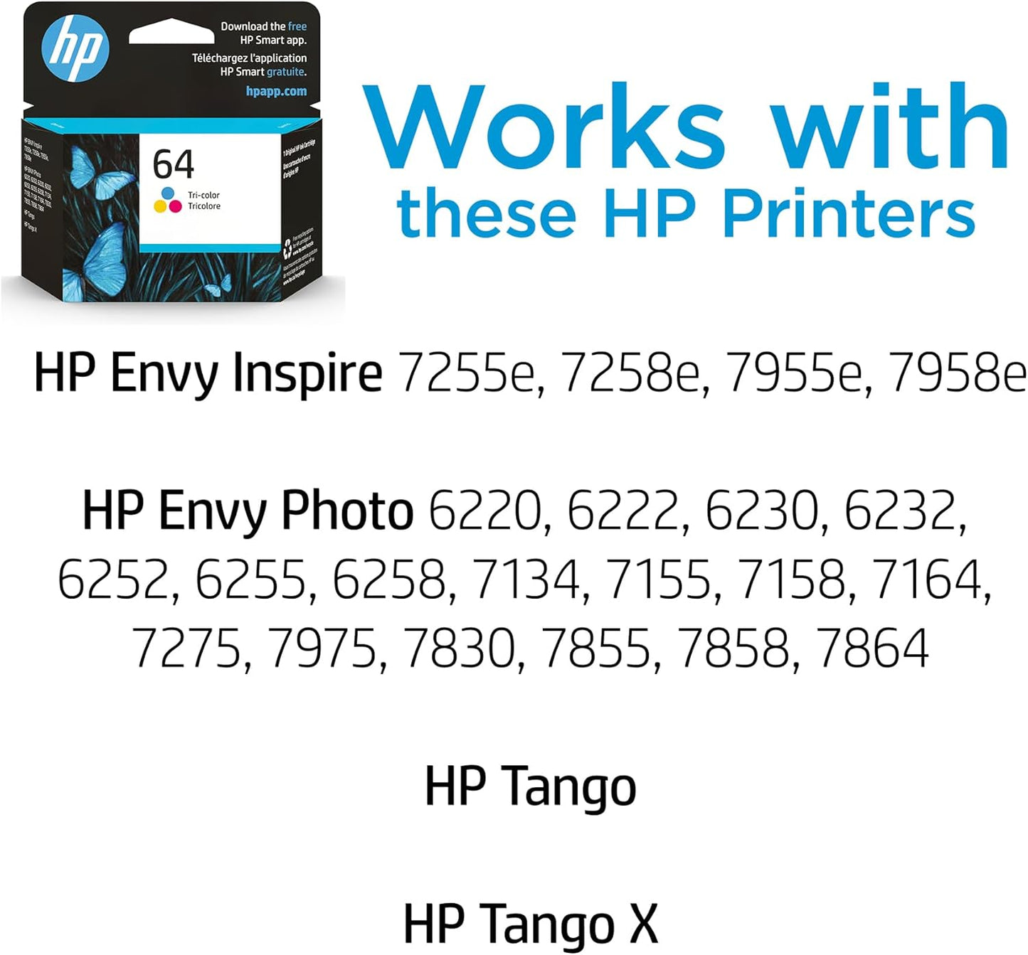 Original HP 64 Schwarz Tintenpatrone | Kompatibel mit HP ENVY Photo 6200, 7100, 7800 Serien | Für Instant Ink geeignet | N9J90AN