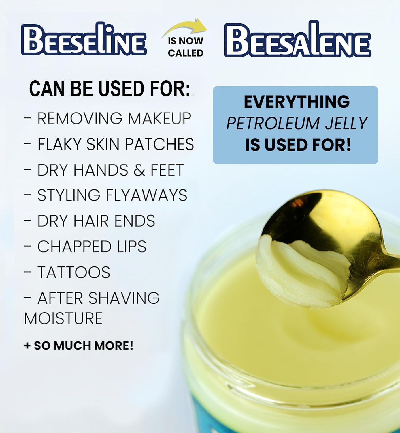 Beesalene Original Unpetroleum - 100% Natural & Hypoallergenic Alternative to Petroleum Jelly - Lips, Hands, Feet, Makeup Remover and More (8 Ounce)