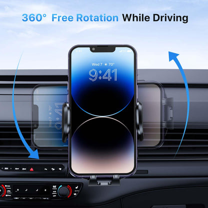 Miracase Car Phone Mount, [Upgraded Strong Military Grade Suction Cup] Long Arm Phone Holder for Car Dashboard Windshield Vent, Hands Free Cell Phone Holder Compatible with All Mobile Phones