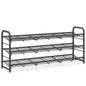 SONGMICS Stackable Shoe Rack, 4 Tier Metal Shoes Rack Storage Shelf, Holds up to 16 Pairs Shoes, Adjustable Slanted Shelves Tower Organizer for Closet Entryway Small Spaces, Bronze