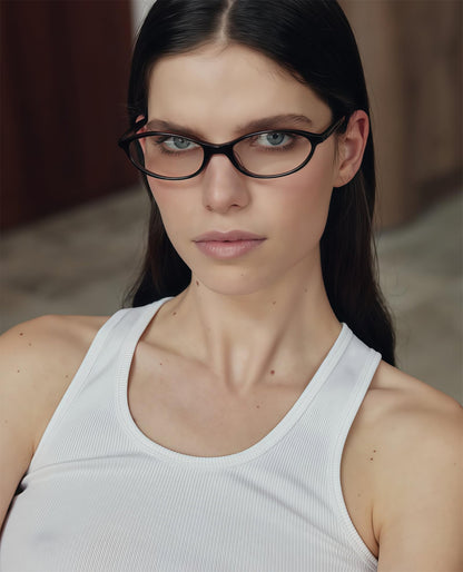GUVIVI Retro Ovale Sonnenbrille für Damen Chic Cat Eye 90er Jahre Sonnenbrille Leichte Schmale Sonnenbrille Trendiger UV-Schutz Sonnenbrille