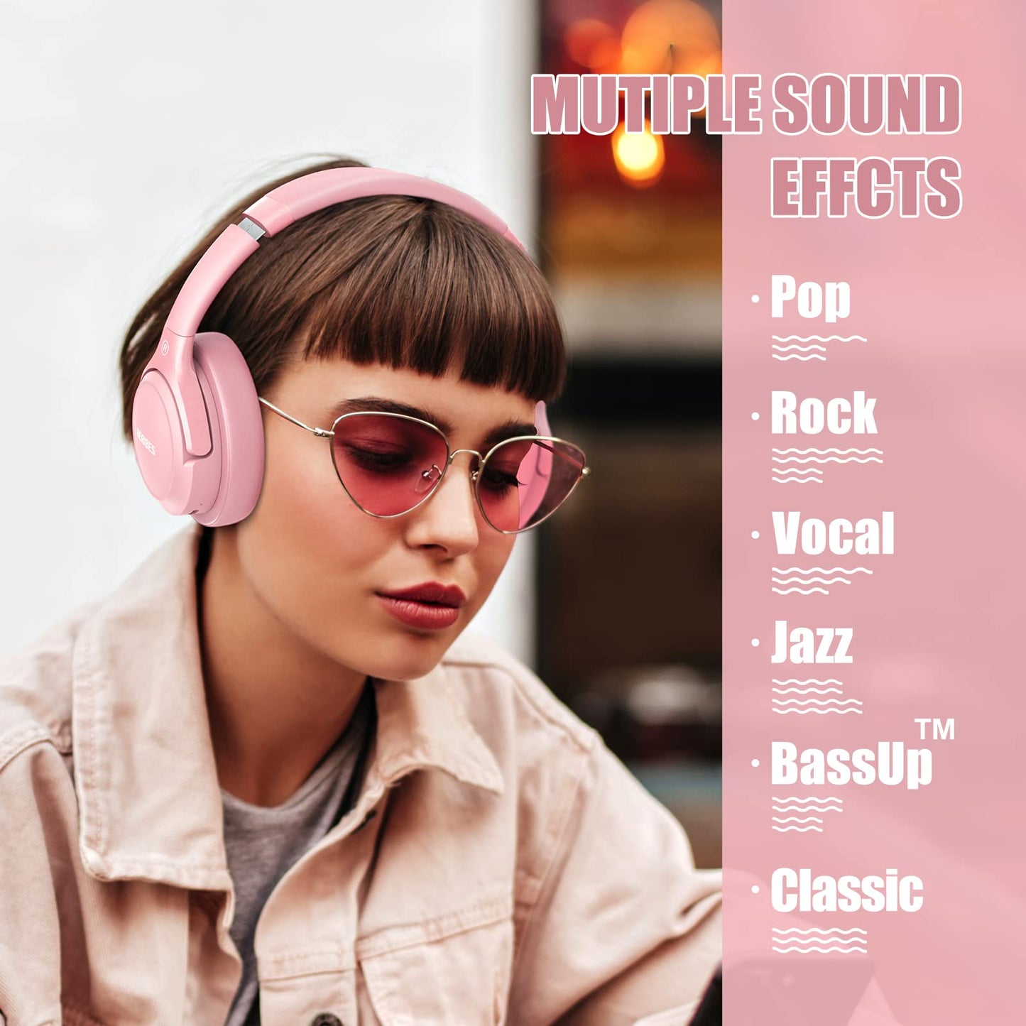 Auriculares Bluetooth BERIBES de diadema, 65H de reproducción y 6 modos de ecualización Auriculares inalámbricos con micrófono, auriculares plegables ligeros HiFi estéreo, graves profundos para oficina en casa, teléfono móvil, PC, etc.
