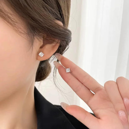 Sereney Dance Ohrringe 925 Sterling Silber Halo Stecker Hypoallergene Ohrringe für Damen, CZ 8 mm Runde Zirkonia Ohrstecker Ohrringe für Herren