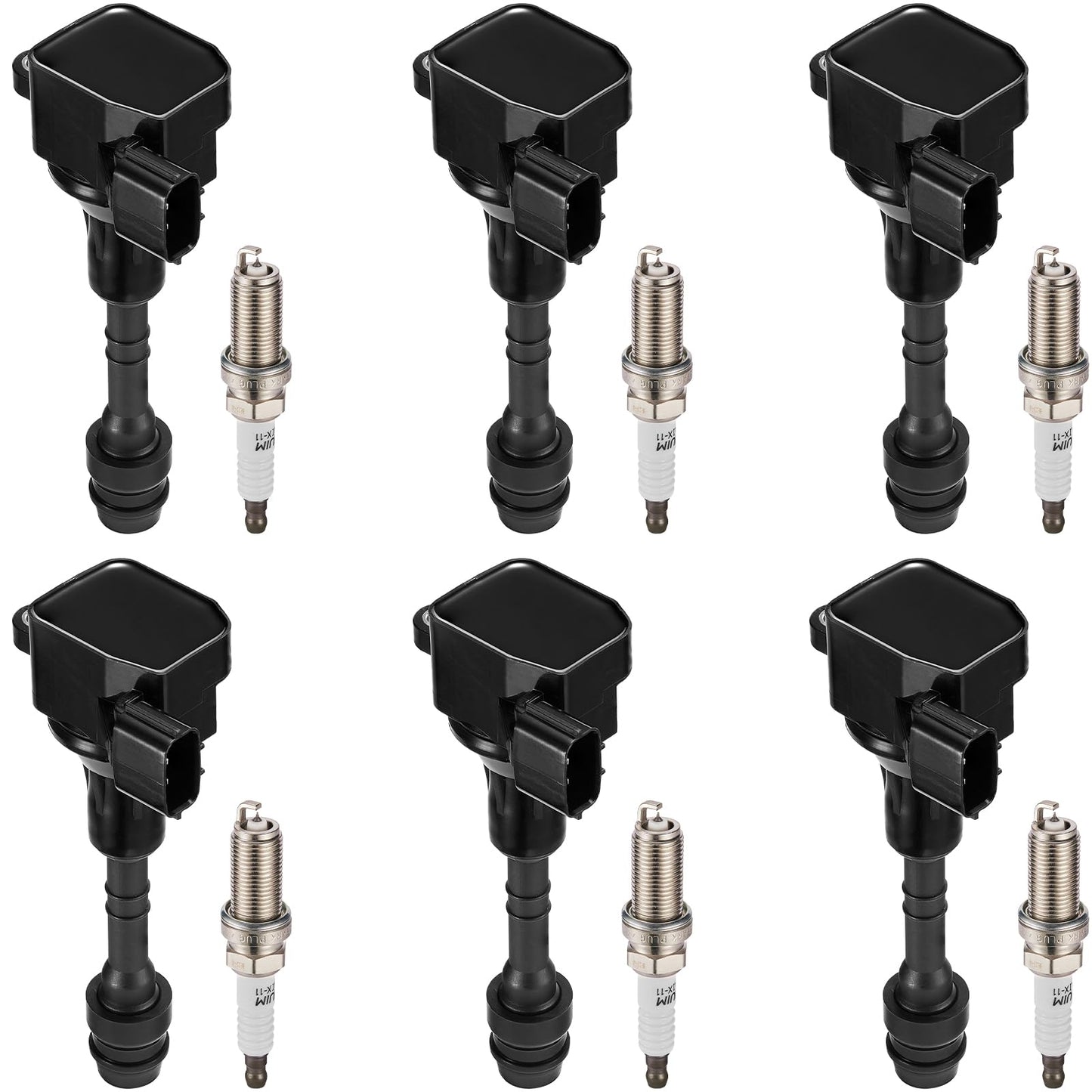 BDFHYK Ignition Coil Pack UF648 and Iridium Spark Plug 97390 Compatible with Jeep Grand Cherokee 2011-2015 Jeep Wrangler Dodge Charger Grand Caravan 2016 Chrysler 200 300 Jeep Coil Pack 3.6L Set of 6