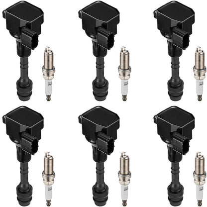 BDFHYK Ignition Coil Pack UF648 and Iridium Spark Plug 97390 Compatible with Jeep Grand Cherokee 2011-2015 Jeep Wrangler Dodge Charger Grand Caravan 2016 Chrysler 200 300 Jeep Coil Pack 3.6L Set of 6