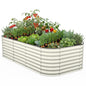 Kesfitt Raised Garden Bed, 5x2x1 FT Galvanized Steel Metal Raised Garden Bed, Oval Open-Bottom Design, 12-Inch Deep for Outdoor Vegetable & Herb Gardening, Fruit Green