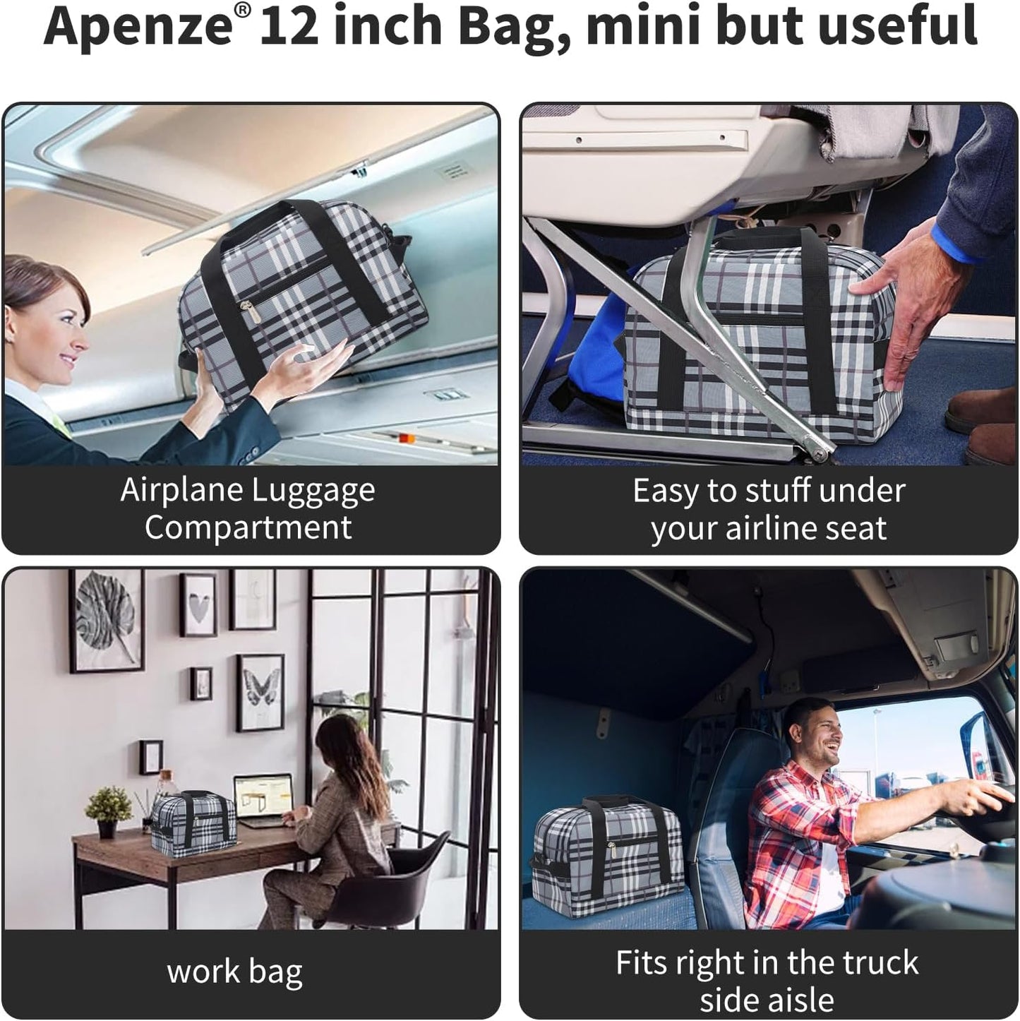 Kleine Sporttasche 18 Zoll Handgepäck Reisetasche für Wochenendtrips Sport-Schwarz