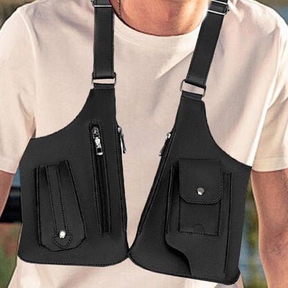 Herren Anti-Achseltasche – Verstellbare Handytasche | Schultertasche aus PU-Leder, diebstahlsicheres Geschirr, doppelt