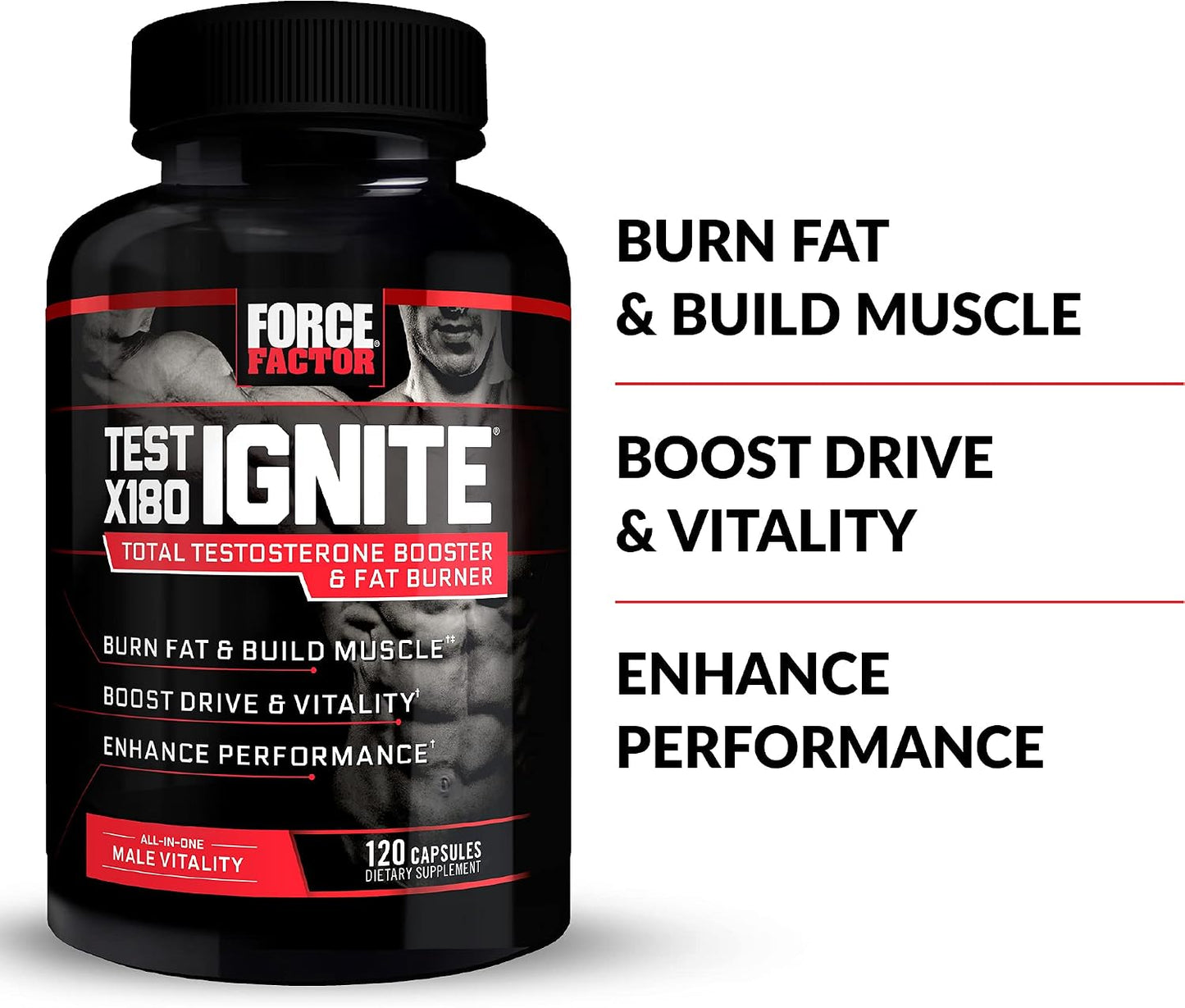 Force Factor Test X180 Ignite 120ct 2-Pack, 240 Count