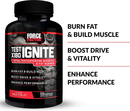 Force Factor Test X180 Ignite 120ct 2-Pack, 240 Count