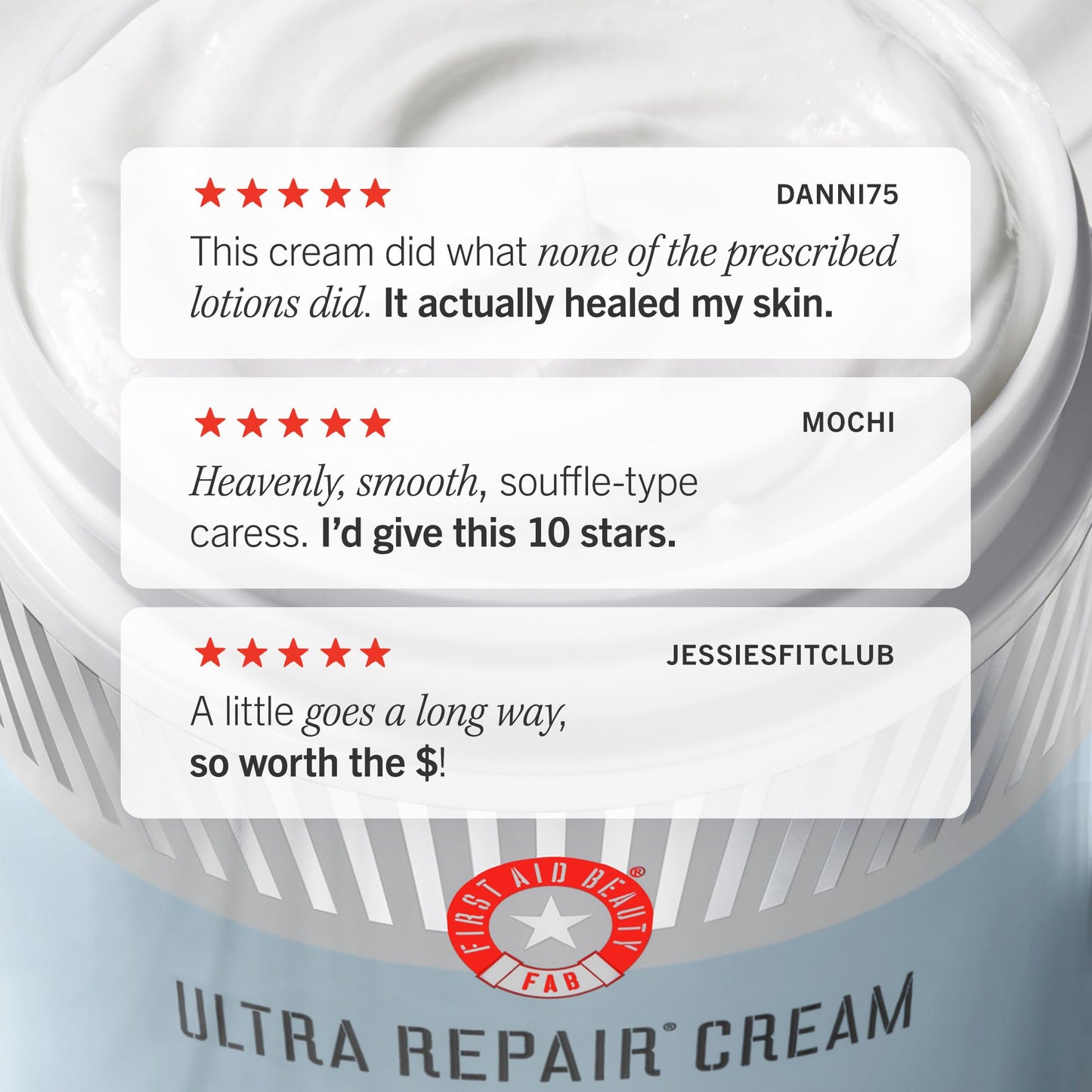 First Aid Beauty Ultra Repair Cream – Eczema Relief & Skin Barrier Repair Moisturizer with Colloidal Oatmeal & Ceramides, for Sensitive Dry Skin, Face & Body, 170.1g