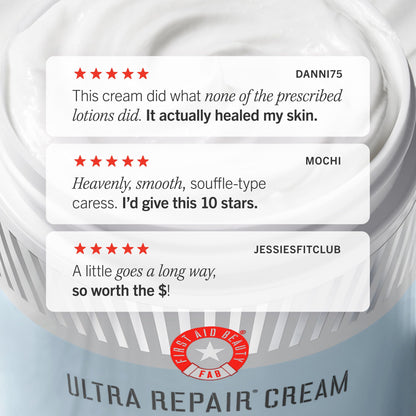 First Aid Beauty Ultra Repair Cream – Eczema Relief & Skin Barrier Repair Moisturizer with Colloidal Oatmeal & Ceramides, for Sensitive Dry Skin, Face & Body, 170.1g