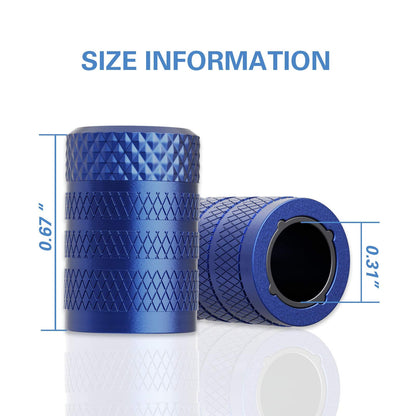 CKAuto Tire Valve Stem Cap, Black, 4 pcs/Pack, Anodized Aluminum Valve Stem Cap Set, Corrosion Resistant, Ideal for Cars, Trucks, and Bicycles