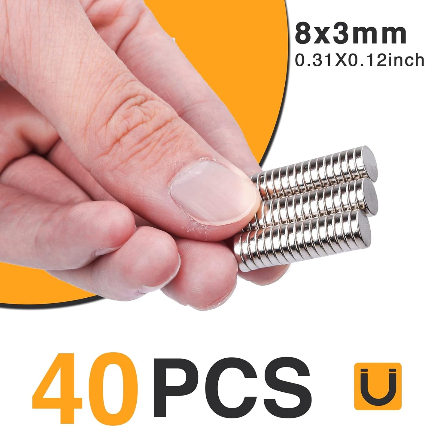 TRYMAG Klein 10x3mm 50 Stück Seltenerdmagnete, 50 Stück Winzige Runde Kühlschrankmagnete für Whiteboard, Kühlschrank, DIY, Küche, Büro