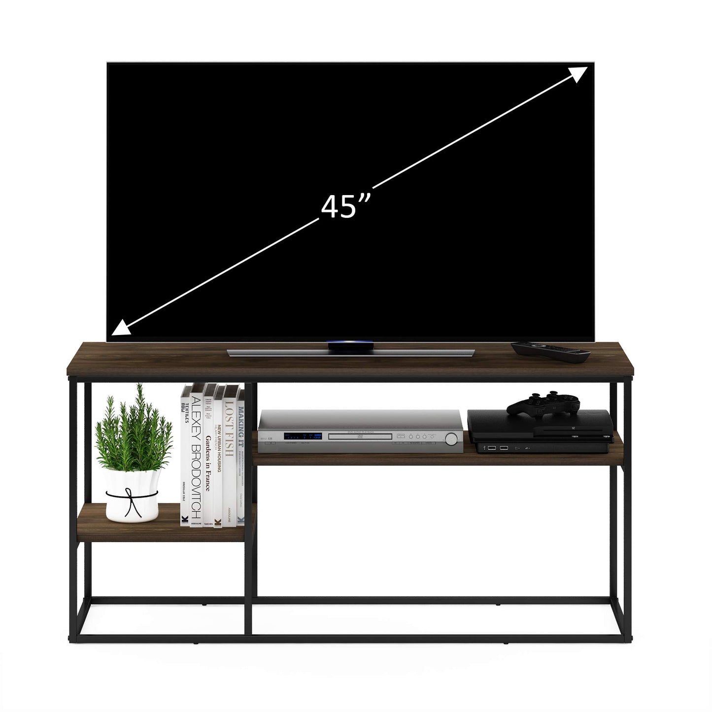 Furinno TOMI TV Stand, 5-Cube Entertainment Center with Open Shelf, Reversible TV Console, for Living Room, Bedroom, Home Office, Green