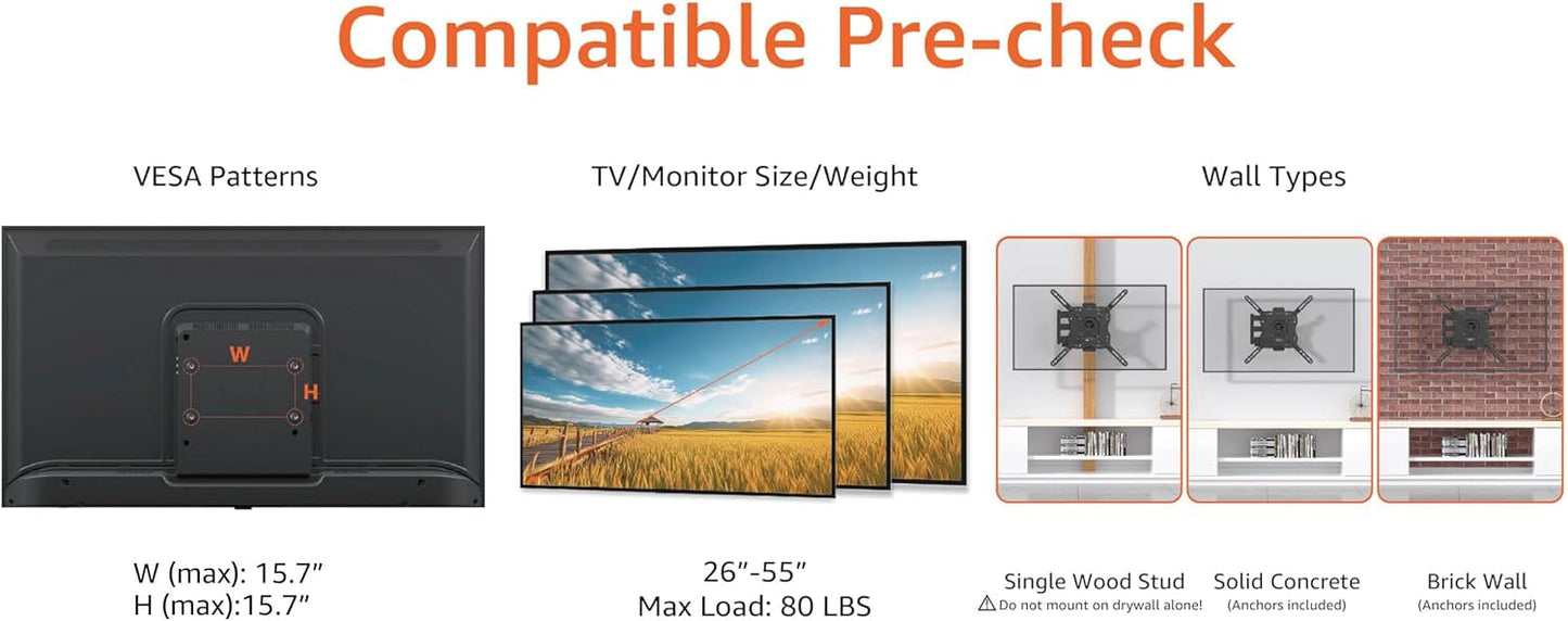 Amazon Basics Full Motion Articulating TV Wall Mount