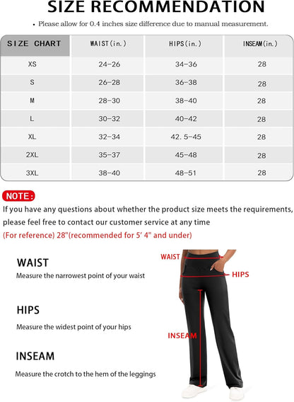 VOOVEEYA Yogahosen für Damen mit Taschen, gerade geschnittene Hose mit weitem Bein, hochtaillierte Business-Hose, petite/regulär//lang
