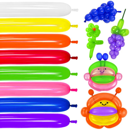 100Pcs clear 260 Balloons Clear Long Skinny Latex Balloon for Animal Ballons, Premium Quality Balloons for Beginners Baloons Making Kid's Carnivals Party Decoartion