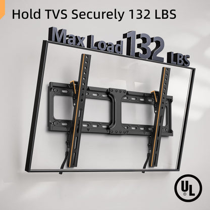 IWORKBOARD 55 65 75 85 inch Tilting TV Wall Mount for 32-90 '' TVs, Low Profile TV Mount Bracket, Safe Lock & Quick Release, Max VESA 600x400mm, 24 inch Studs,132 lbs, Fit Most 55+ 75+ 85+ 86 TVs