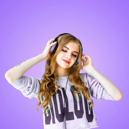 LORELEI X6 Over-Ear Kabelgebundene Stereo-Bass-Kopfhörer mit Mikrofon, Leicht, Faltbar & Portabel mit 1,45M Kabel ohne Verheddern für Smartphone, Tablet, MP3/4, Space Black