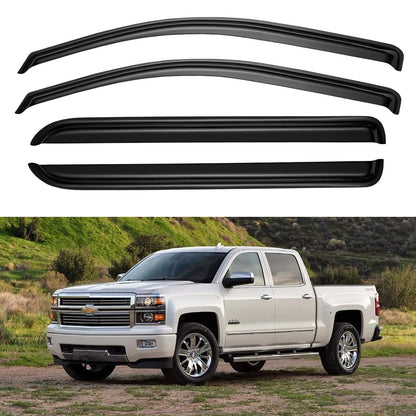 Window Visors Rain Guards for 2015-2026 Ford F150 SuperCrew & 2017-2026 F-150 Raptor F250 F350 F450 F550 Super Duty Crew Cab, Out-Channel Window Vent Deflectors Visors Shades Protectors