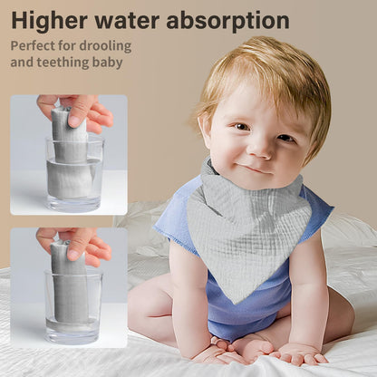 NISXABEBE Musselin-Baby-Lätzchen, 6er-Pack, Baby-Bandana-Spucktücher aus 100 % Baumwolle für Jungen und Mädchen, unifarbene Lätzchen für Spucken und Zahnen (Jungen)
