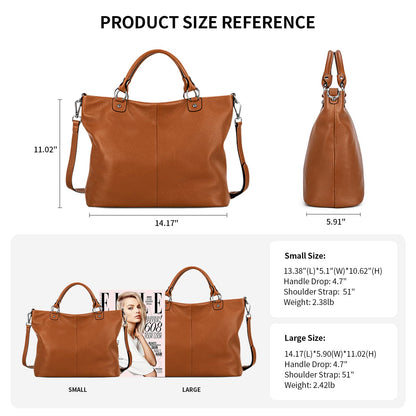 Kattee Damen Weiche Echtleder Tragetasche Schultertasche Handtasche