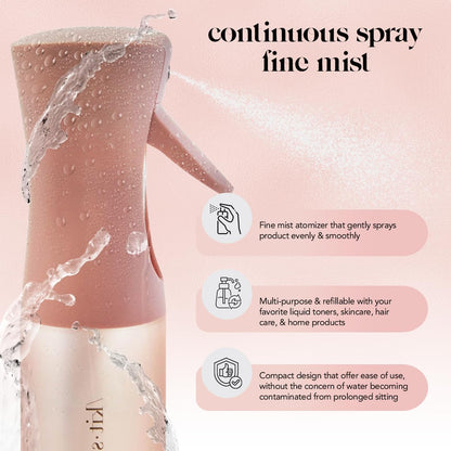 Kitsch Sprühflasche für Haare – Kontinuierlicher Wasserzerstäuber mit ultrafeinem Sprühnebel für Hairstyling, Barbiere, Salons, Reinigung, Pflanzen, vielseitige Sprühflaschen – Aus recyceltem Kunststoff – Terrakotta, 150 ml