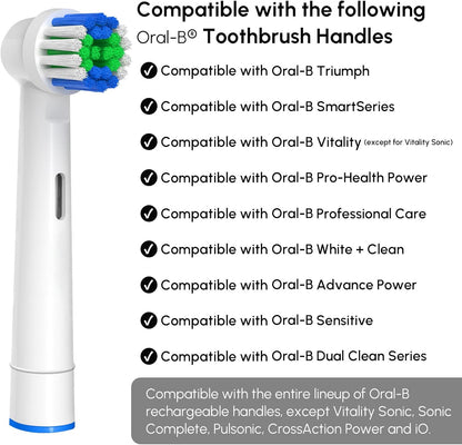 Ersatz-Zahnbürstenköpfe kompatibel mit Oral B Braun, 20 Stück professionelle elektrische Zahnbürstenköpfe Ersatzköpfe für Oral B Nachfüllpackung Pro 500/1000/1500/3000/3757/5000/7000/7500/8000