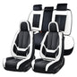 Coverado Car Seat Covers 5 Pieces, Full Set Universal Seat Covers for Cars, Waterproof Nappa Leather Auto Seat Protectors with Head Pillow, Car Interiors Fit for Most Sedans SUV Pick-up Truck, Black
