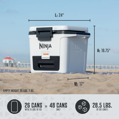Ninja FrostVault 50qt Hard Cooler with Dry Zone | Integrated Fridge-Temp Dry Storage Drawer | Premium Heavy-Duty Insulated Cooler | Keeps Ice Cold for Days | Spanish Moss | FB151GN1