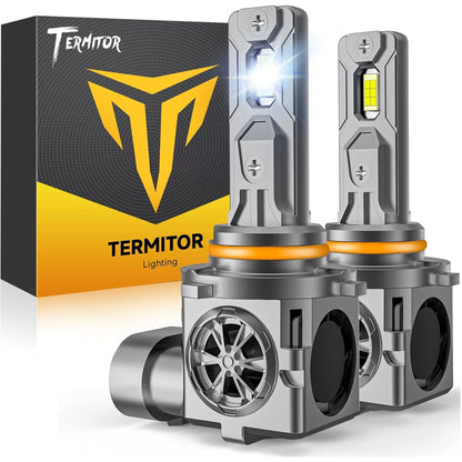 Termitor 2026 Upgraded H4/9003/HB2 Light Bulbs, 90,000LM 15X Super Bright Hi/Low Beam, 6500K Cool White H4 9003 Fog Lights, 1:1 Halogen Size Automotive Replacement IP68 Waterproof, Pack of 2