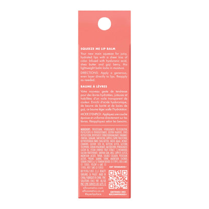 e.l.f. Squeeze Me Lippenbalsam, feuchtigkeitsspendender Lippenbalsam für einen transparenten Farbhauch, angereichert mit Hyaluronsäure, vegan & tierversuchsfrei, Erdbeere