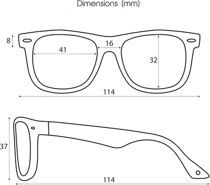 Gafas de sol para bebé con montura flexible y correa ajustable, polarizadas - Recién nacido/Bebé/Niño pequeño - 0-2 años (6-24 meses) - Babyfied Apparel Classics - Negro mate