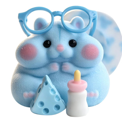 Handmade Taba Squishy Hamster Toy, Cute Squishy Hamster Fidget Toy, Realistic Hamster Toy, Soft Silicone Mochi Furry Toy, Stress Relief Gift for Adults & Kids, Sensory Anxiety Plushie (Pink)