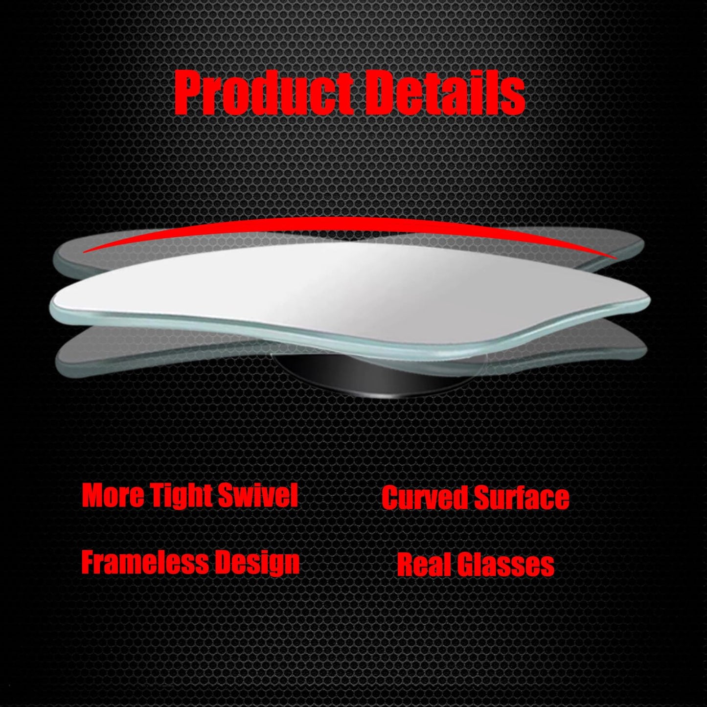 Ampper Blind Spot Mirror, 2" Round HD Glass Frameless Convex Rear View Mirror, Pack of 2