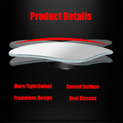 Ampper Blind Spot Mirror, 2" Round HD Glass Frameless Convex Rear View Mirror, Pack of 2