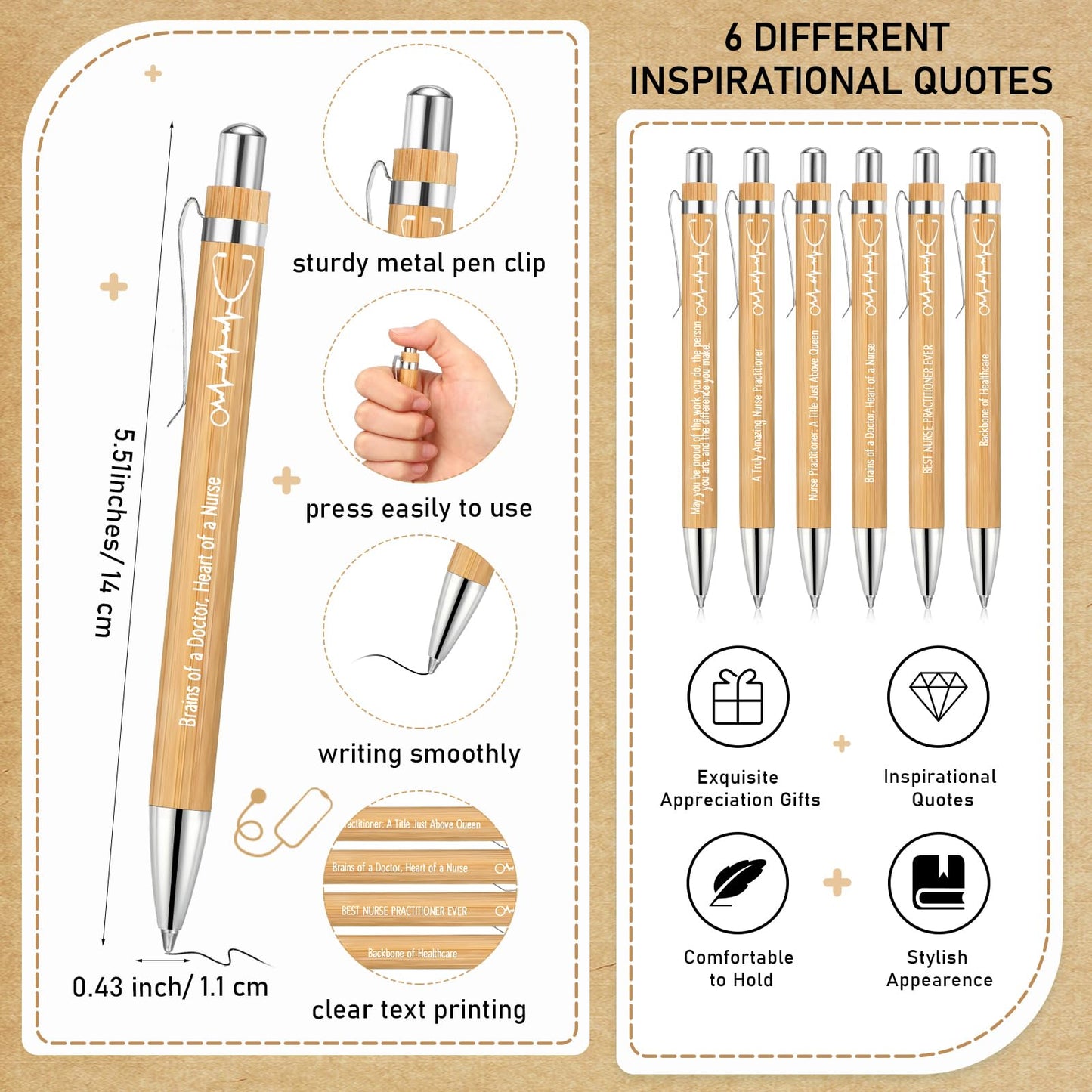 Jetec 48 Set 2026 CNA Week Gifts Bulk Nurse Appreciation Gift Set Small Inspirational Kraft Spiral Nursing Notebooks with Sticky Notes Pens for Healthcare Medical Hospital Coworker Staff Office