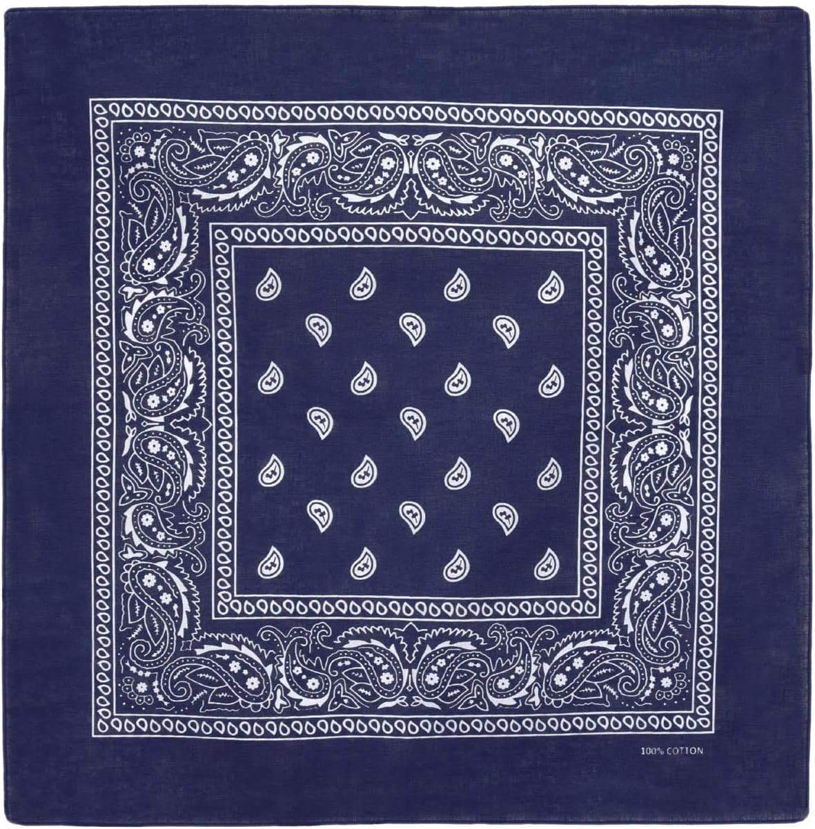 BOOLAVARD 1er, 6er, 9er oder 12er Pack Cowboy-Bandanas mit original Paisley-Muster (Schwarz)