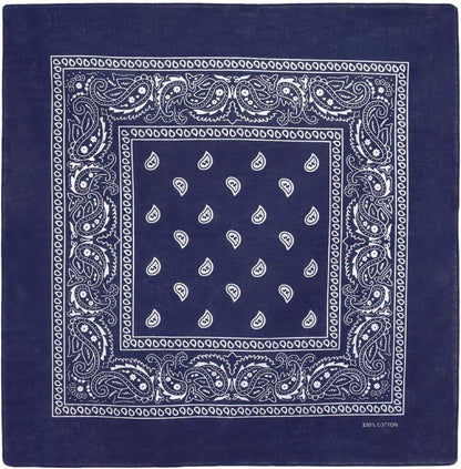 BOOLAVARD 1er, 6er, 9er oder 12er Pack Cowboy-Bandanas mit original Paisley-Muster (Schwarz)