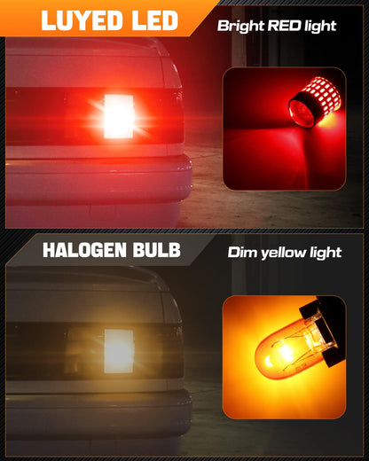 LUYED 3157 LED Bulbs Reverse Light Xenon White 1800 Lumens Super Bright 78 SMD 3056 3156 3057 4157 LED Bulbs,Used for Back Up Reverse Lights,Brake Lights,Tail Lights,Turn Signal Lights,Pack of 2