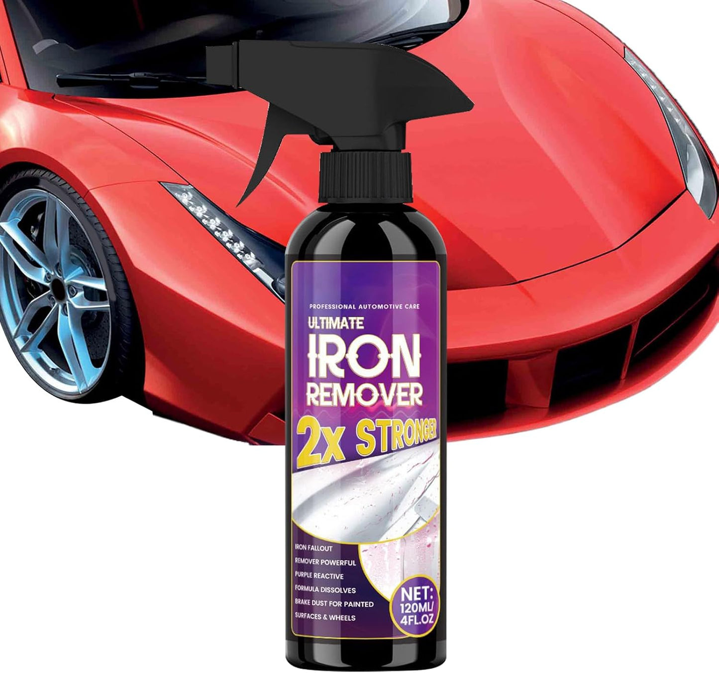 Iron Remover Car Detailing,Powerful Rust Stain Remover - Protective Metal Cleaner, 120ml Long-Lasting Automotive Detailing Products for Wheel