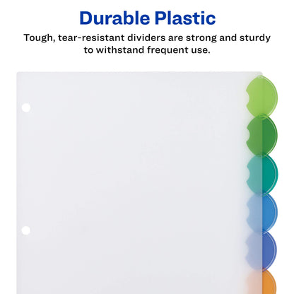 Avery Insertable Style Edge Plastic Dividers for 3 Ring Binders, 5-Tab Sets, Multicolor, 24 Sets, 120 Divider Tabs (11200)