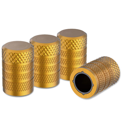 CKAuto Tire Valve Stem Cap, Black, 4 pcs/Pack, Anodized Aluminum Valve Stem Cap Set, Corrosion Resistant, Ideal for Cars, Trucks, and Bicycles