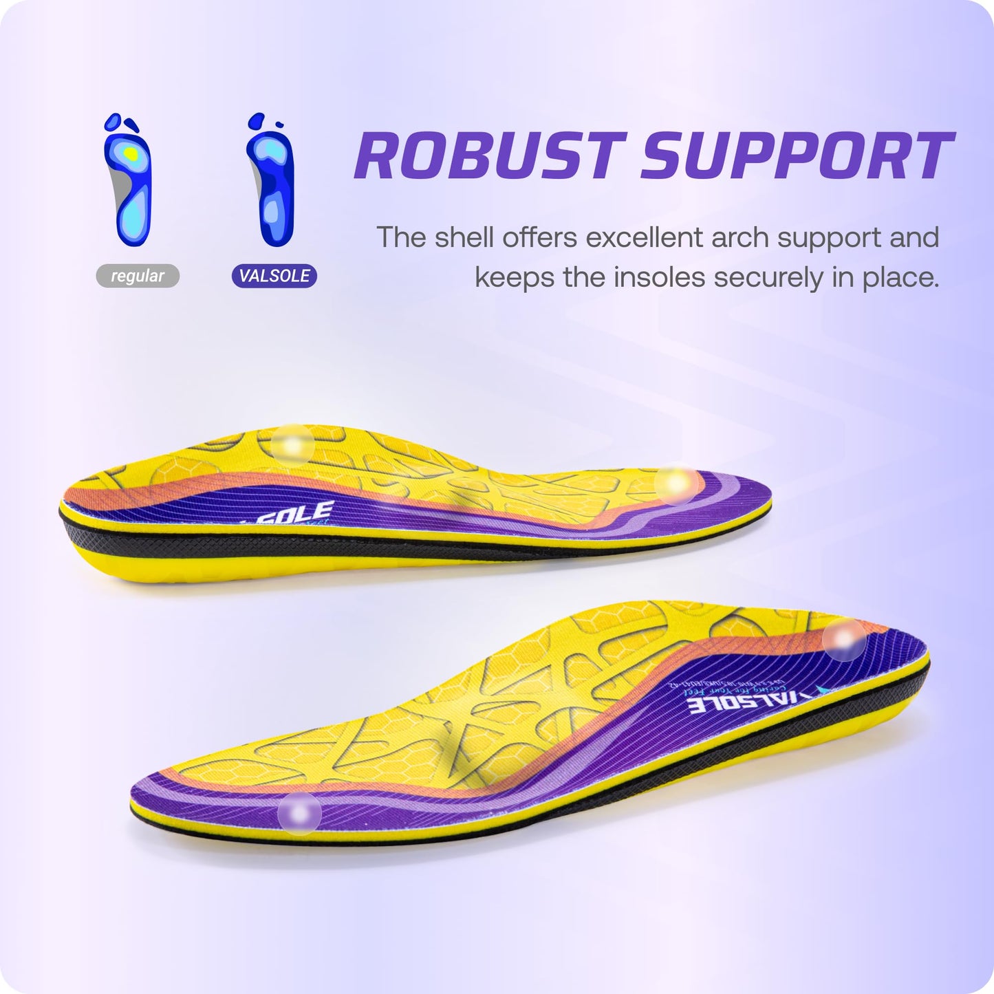 VALSOLE Heavy Duty Support Pain Relief Orthotics - 220+ lbs Plantar Fasciitis High Arch Support Insoles for Men Women, Flat Feet Orthotic Insert, Work Boot Shoe Insole, Absorb Shock with Every Step