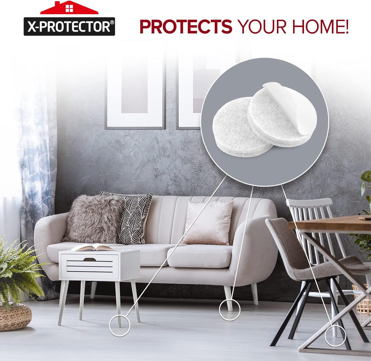 Felt Pads X-PROTECTOR - Giant 235 Pack Premium Furniture Pads. Huge Quantity Felt Furniture Pads Wood Floor Protectors for Furniture Feet – Best Hardwood Floor Protectors. Protect Your Wood Floors!