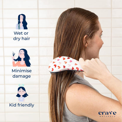 Crave Naturals Glide Thru Entwirrbürste für Erwachsene und Kinder. Entwirrbürste für natürliches, lockiges, glattes, nasses oder trockenes Haar. Haarbürsten für Frauen. Stylingbürste (Blau)