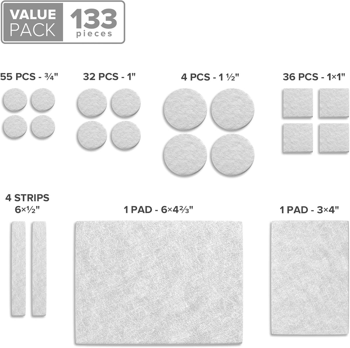 Felt Pads X-PROTECTOR - Giant 235 Pack Premium Furniture Pads. Huge Quantity Felt Furniture Pads Wood Floor Protectors for Furniture Feet – Best Hardwood Floor Protectors. Protect Your Wood Floors!