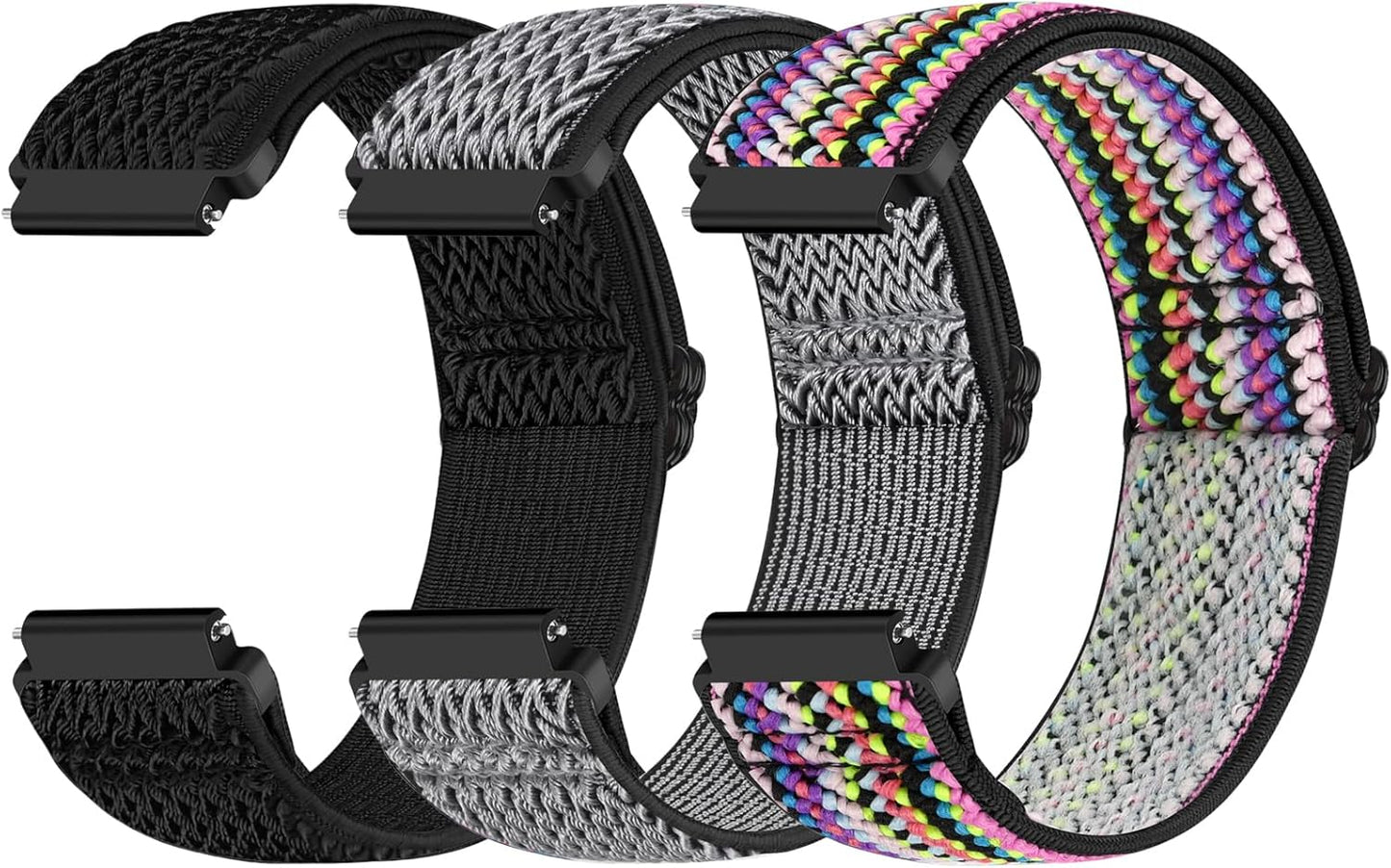 22mmRipple Black+ripple Grey+colorful