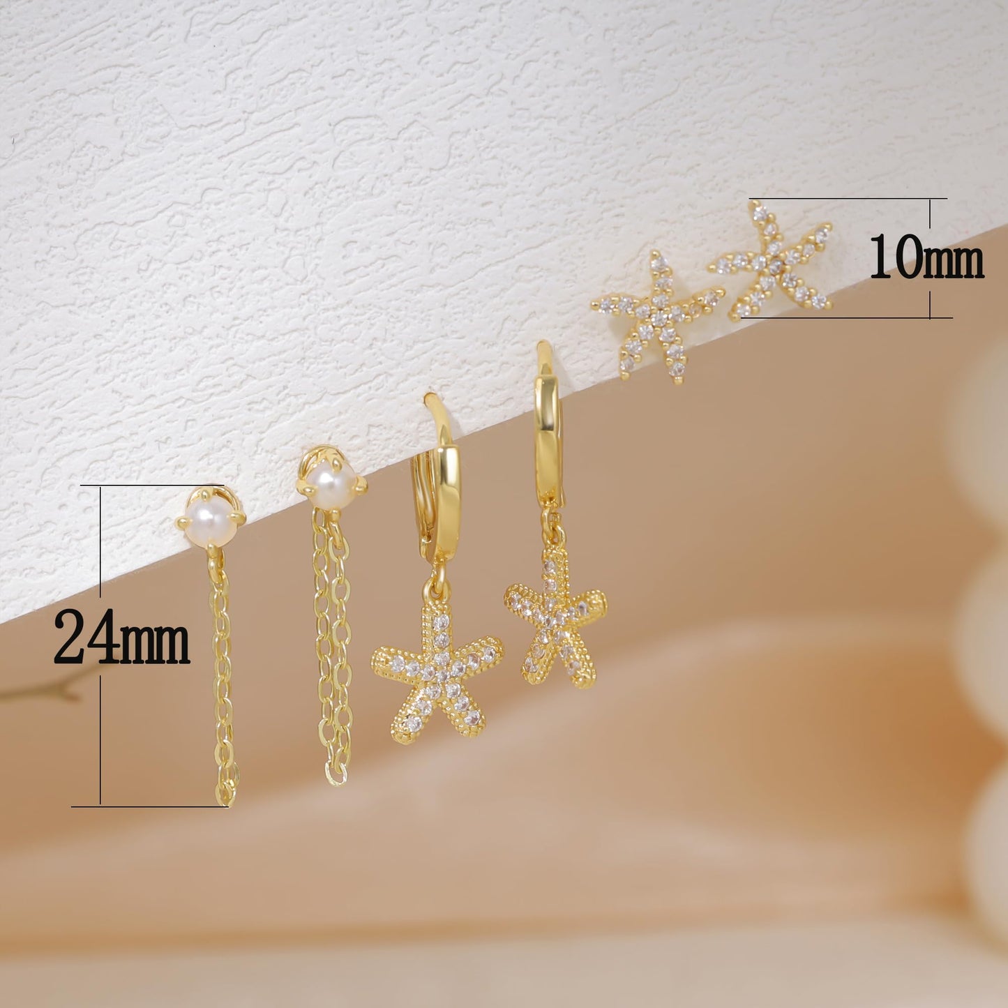 Gold Earrings For Women, Dainty Huggie Earrings Stack 14K Gold Plated Pearl Dangle Earrings for Women Trendy Cute Hypoallergenic Unique Gold Earring Stack Fashion Gold Jewelry Gifts